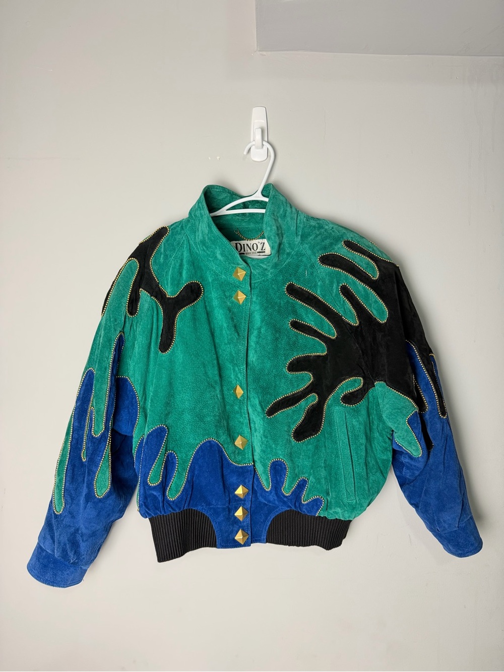 1990s Bomber Jacket “Dino’z” Suede Patchwork